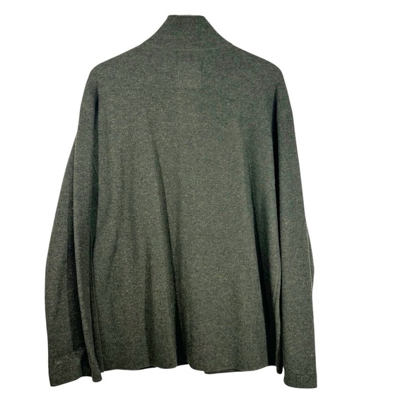 LAUREN RALPH LAUREN Olive Green Wool Full Zip Long Coat Size Large - Picture 3 of 11